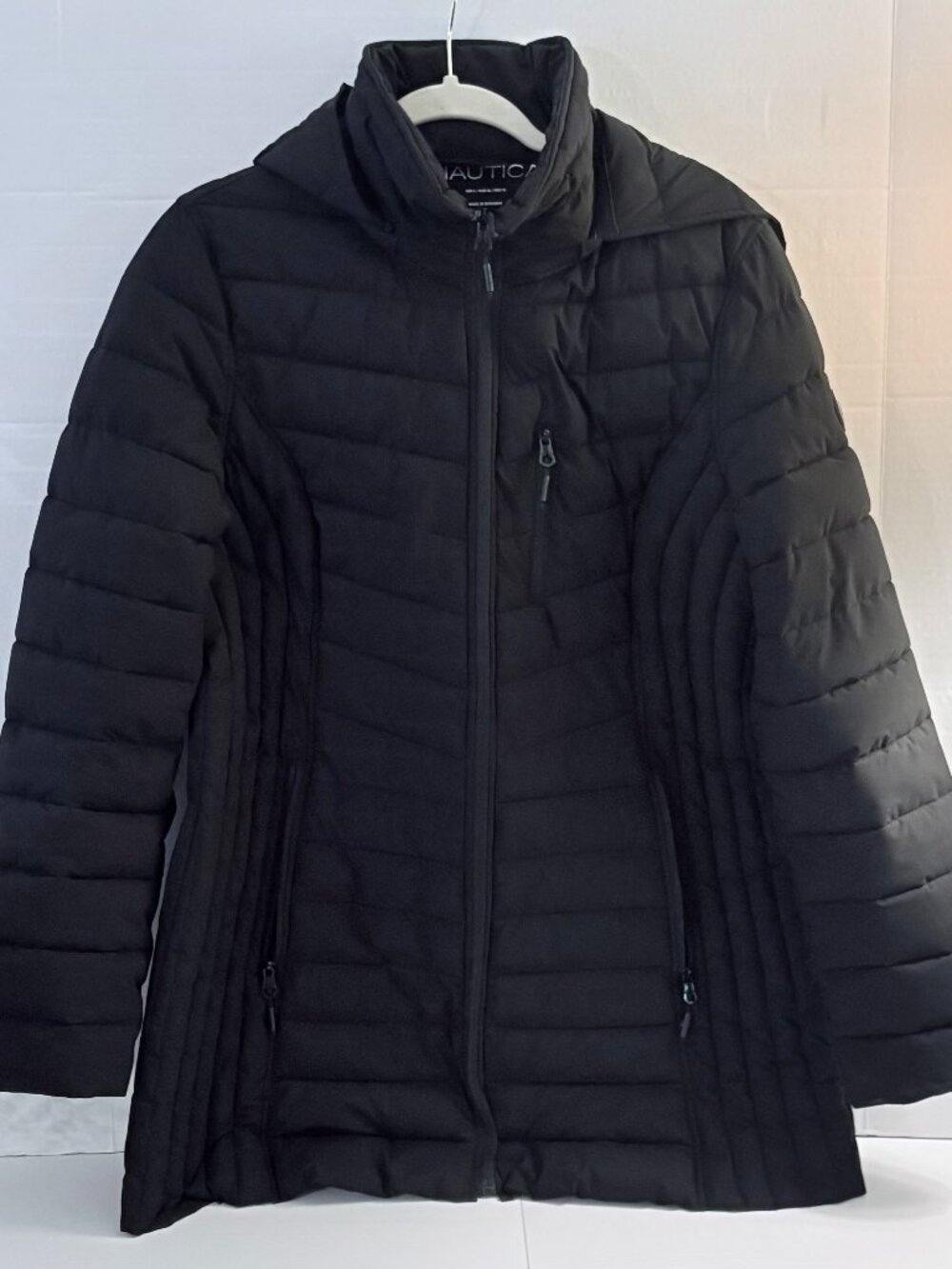 Nautica Black Quilted Puffer Coat Women's